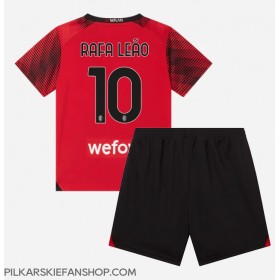 Koszulka piłkarska AC Milan Rafael Leao #10 Strój Domowy dla dzieci 2023-24 tanio Krótki Rękaw (+ Krótkie spodenki)